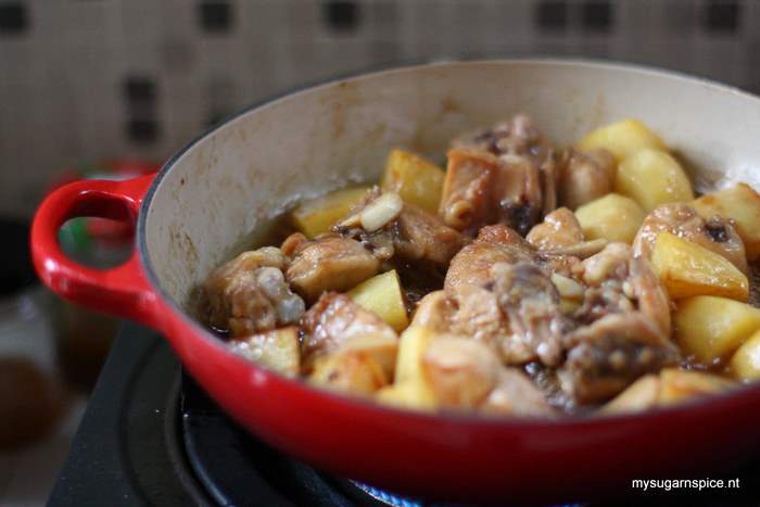 Miso paste chicken and potato stew